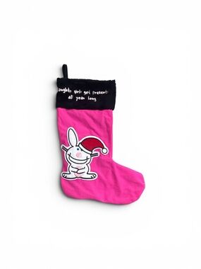 Vintage Y2K Jim Benton It’s Happy Bunny Naughty Girls Get Presents Stocking